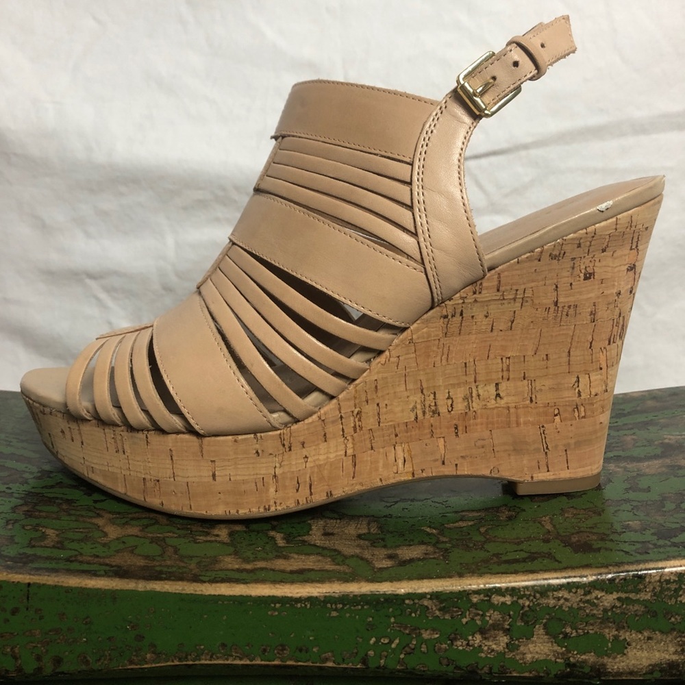 Nude Franco Sarto cork wedges